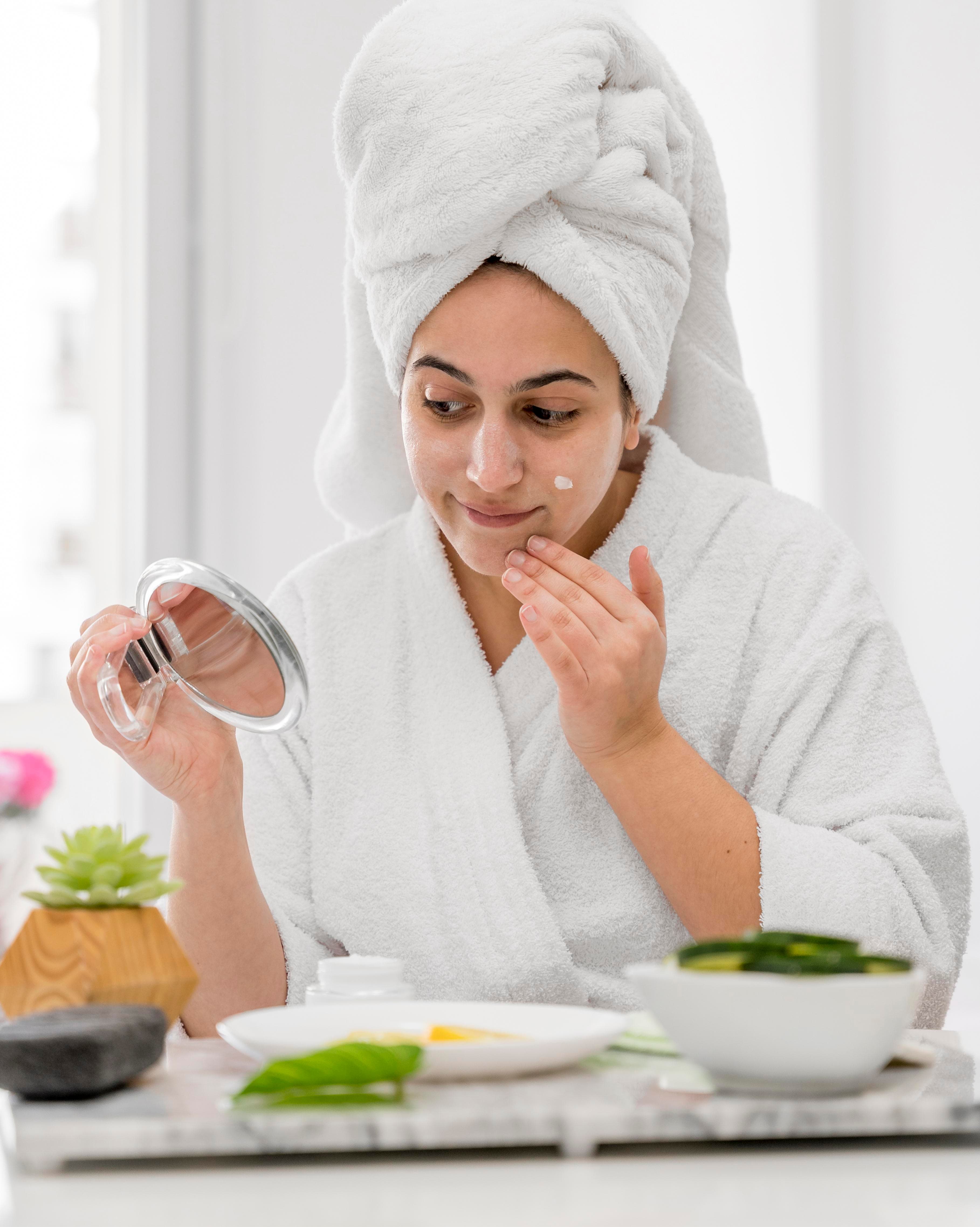 Skincare routine demonstration