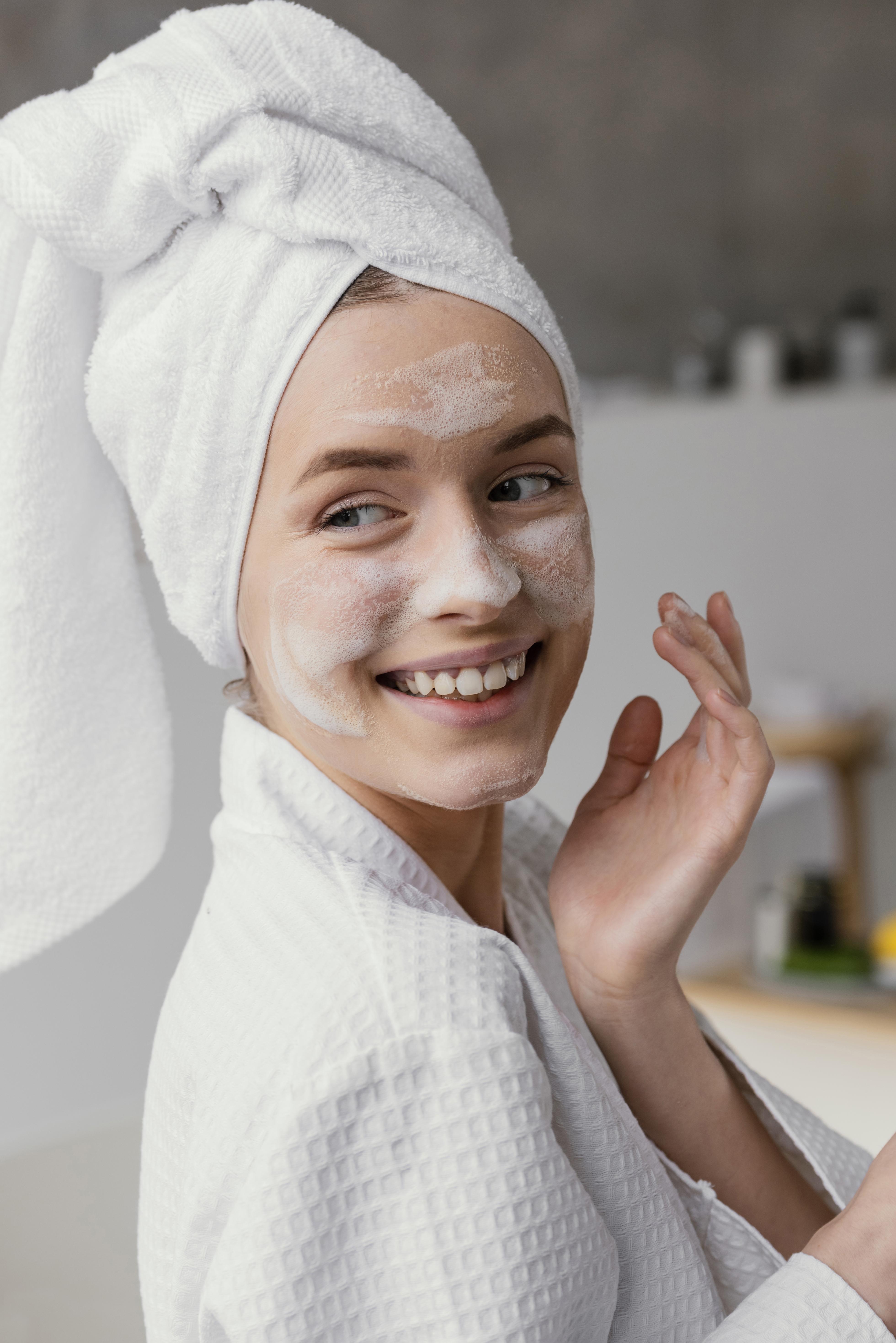 Skincare application demonstration